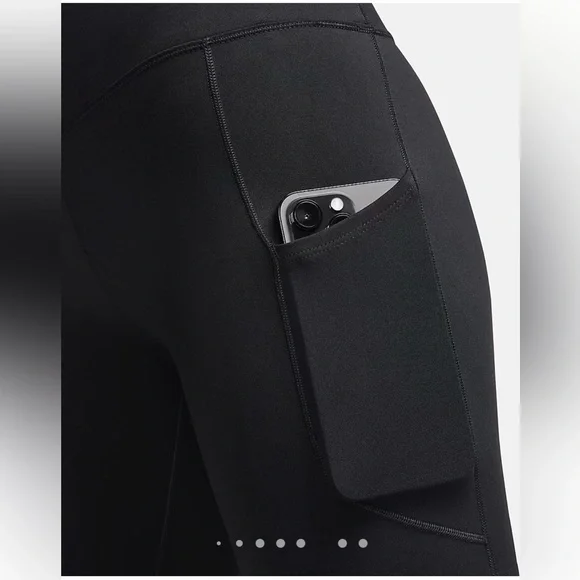 Nike Athletic High-Waisted Black 8" Biker Shorts with Pockets Women Size Large - Picture 5 of 9